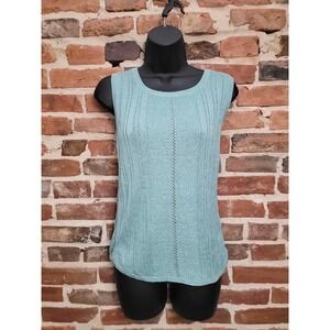 Rafaella Womens Linen Blend Tank Top Blouse Medium